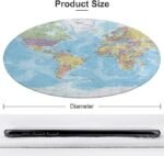 World Map Round Rug,4x4 Circle Area Rug - Image 3