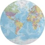 World Map Round Rug,4x4 Circle Area Rug - Image 6