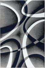 Area Rug 5x7 Navy Door Mat Modern Swirls Carpet Bedroom Living Room - Image 3
