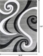 Modern Area Rug Swirls Carpet Bedroom Living Room 8' x 10' - Image 3
