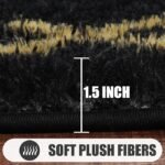 4x6 Fluffy Black and Gold Throw Rug, Shaggy - Image 3