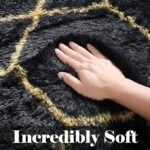 4x6 Fluffy Black and Gold Throw Rug, Shaggy - Image 5