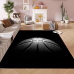 6 * 9 Feet Black Basketball Soft Area Rugs